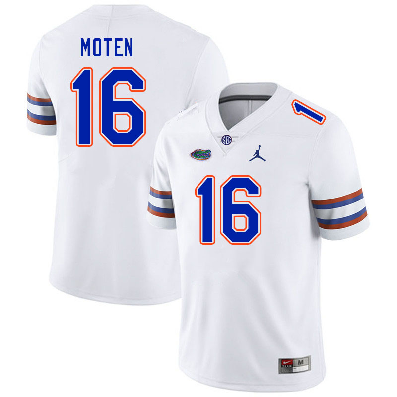 Men #16 R.J. Moten Florida Gators College Football Jerseys Stitched Sale-White - Click Image to Close